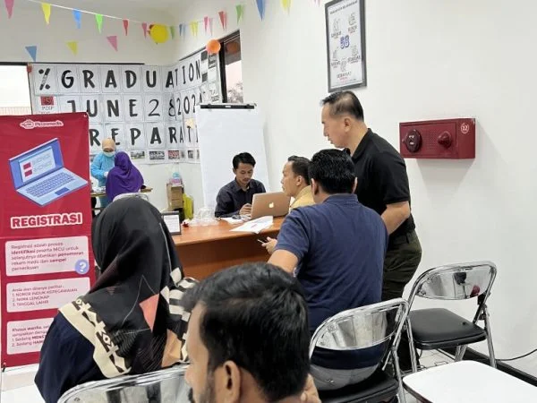 Meja registrasi peserta MCU onsite GMeds